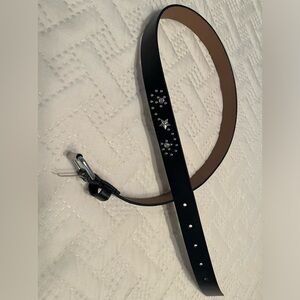 EUC black belt bedazzled w/star pattern. Unknown size - belt length is 35 in.